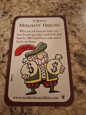 Munchkin Merchant Hireling Promo Card Steve Jackson Games • $10