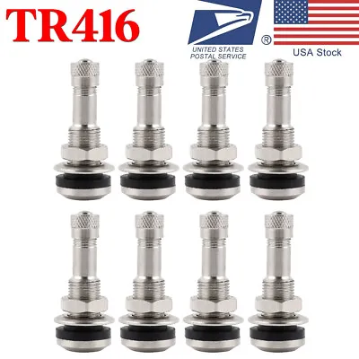 4/8 Pcs CHROME METAL BOLT IN VALVE STEMS FOR .453 & .625 VALVE HOLES 1.5  LONG • $10.25