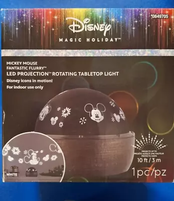 Disney Magic Holiday Mickey Mouse Flurry LED Projection Rotating Tabletop Light • $14.49