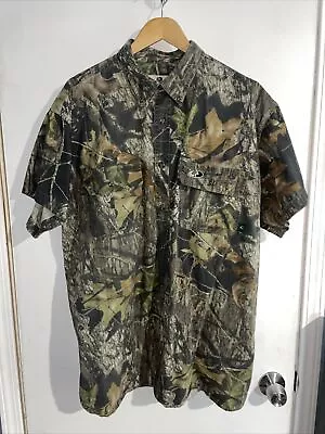 Mossy Oak Shirt Mens 2XL Camo Break Up Button Down Hunting Short Sleeve Fishing • $15