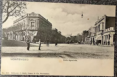 Antique Postcard: Calle Agraciada Montevideo Uruguay Unposted Wide-angle Shot • $3