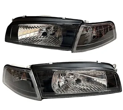 For 97 01 Mitsubishi Lancer EVO 4 Mirage JDM Black Headlights Lamps LH RH • $189.99