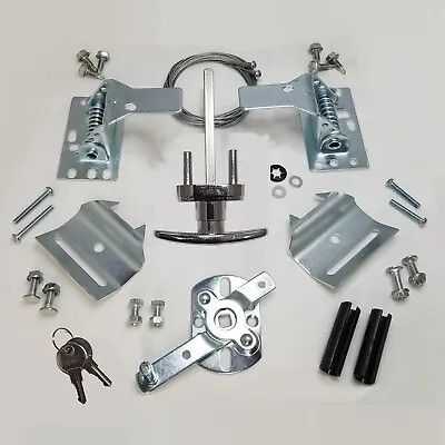 Secure Universal Garage Door Lock Kit W/ Spring Latch And Keyed Handle -Full Kit • $35.03