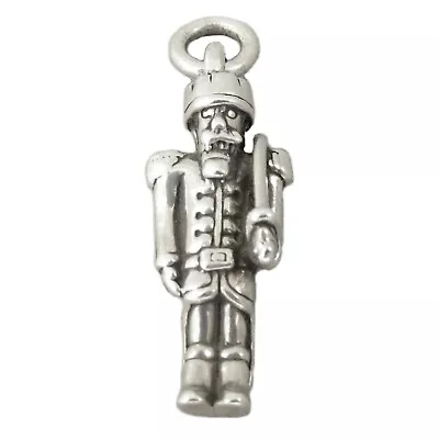 £19.52 • Buy Nutcracker Toy Soldier With Sword Christmas 3D 925 Solid Sterling Silver Charm