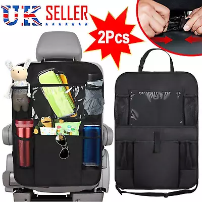 2XAuto Car Seat Back Organiser Travel Storage Bag Foldable Table Tray Cup Holder • £8.99