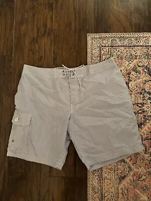 Mens 33 J Crew Seersucker Blue Swim Trunks Euc Pristine! • $3