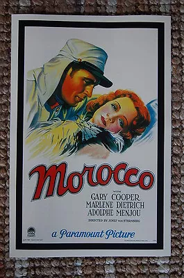 Morocco Lobby Card Movie Poster Gary Cooper Marlene Dietrich Adolphe Menjou • $6