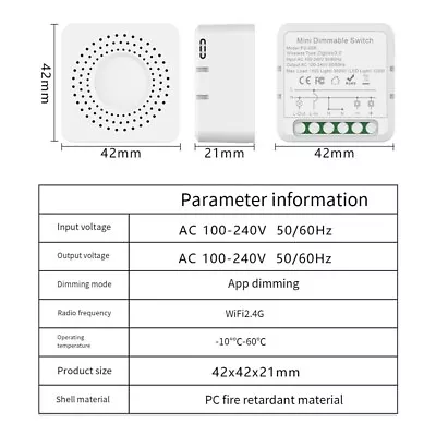 WiFi For Zigbee Dimmer With Overload Protection And IP65 Rating • $34.18