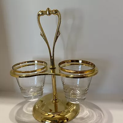 Vintage MCM Gold Colored Condiment Serving Set • $20