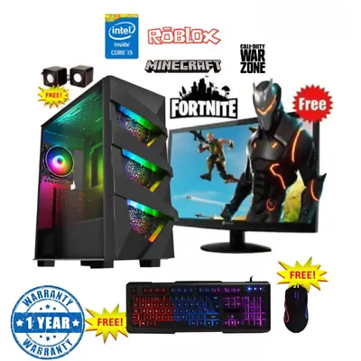 Gaming PC SET Computer Bundle Core I5 16GB 1TB 128GB SSD 4GB GT730 Black Friday • £334.99