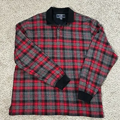 Polo Sport Ralph Lauren Sportsmans Shirt Mens XL Long Sleeve Polo Red Plaid Nice • $19.95