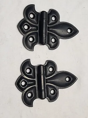 VTG Fleur De Lis Style Iron Flush Surface Hinges Sold By Single Pair (1006) • $8.99