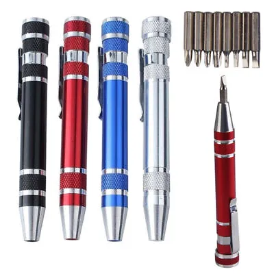 Protable Precision 8In1 Slotted Bits Repair Screwdriver Pen Hand Tool Set  • $2.61