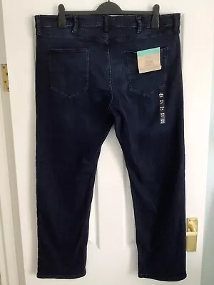 M&S Men’s Loose Fit Denim Jeans W 38” L 31” Dark Ink With Stretch BNWT • £10.50