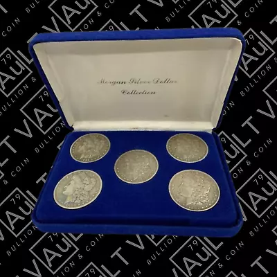 Morgan Silver Dollar Collection 5 Coin Set Velvet Box And COA -vaultbc • $180