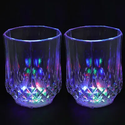 2Pcs LED Drinking Glasses Wine Cups Reusable Cocktail Glasses Led Drinking • £8.97