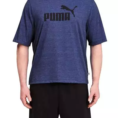 Puma Ess Heather Crew Neck Short Sleeve T-Shirt  & Tall Mens Blue Casual Tops 58 • $9.99