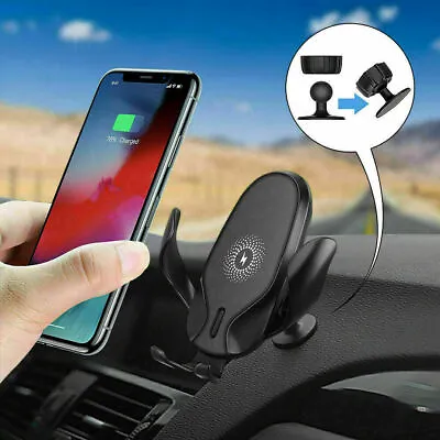 10W Qi Fast Wireless Car Charger Charging Holder Cradle For IPhone 12 Pro .W • $19.09