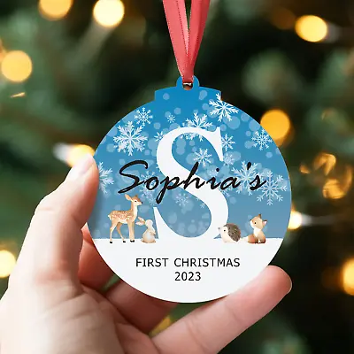 Personalised Baby's First Christmas Bauble Tree Decoration Baby Boy Or Girl Gift • £3.99