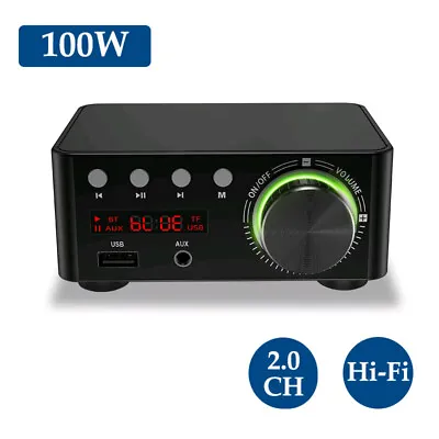 BT5.0 Digital Amplifier Mini Stereo Audio Amp 100W Dual Channel Sound R5Q4 • $23.39