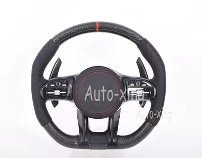 AMG Carbon Fiber Flat Steering Wheel For Mercedes-Benz AMG GLE S63 C63 CLA • $1070.10