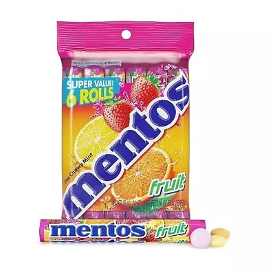 Mentos Candy Mint Chewy Candy Roll Fruit 6 Count ( 1Pack) Fast Free Shipping • $7.99