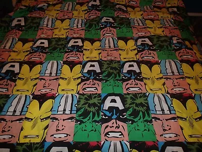 Marvel Avengers Flat Sheet Comic Twin Thor Captain America Iron Man • $4