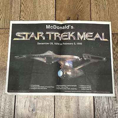 Vintage 1979 McDonald’s Star Trek Meal Tray Liner Promo • $14.99