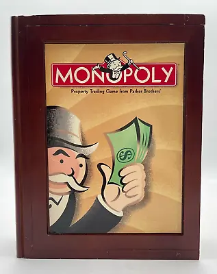 Monopoly Vintage Game Collection Wooden Library Book Shelf Wood Box 2005 Edition • $34.99