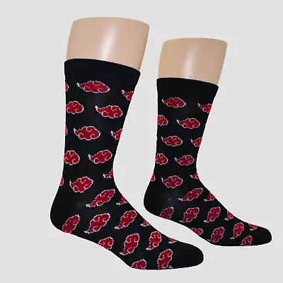 $12.99 • Buy Akatsuki (Naruto: Shippuden) AOP Cloud Symbol Crew Socks