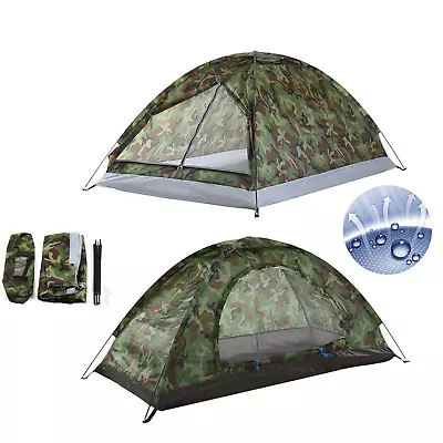 2 Man Pop Up Tent Outdoor Festival Camping Travel Beach Family Kids Fishing X0V3 • £17.80