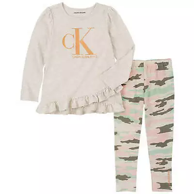 $16.88 • Buy 2 Piece Calvin Klein Baby Girls Outfit, Size 6-9 Months, Shirt, Pants, Gift MP