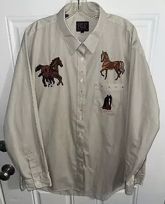 Vintage Embroidered Horse Shirt Womens Western Button Up Shirt Jeweled XL 1X • $24.99