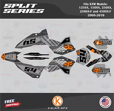 Graphics Kit For KTM 250SX-F And 450SX-F (2008-2010) Split Series - Orange Shift • $164.99
