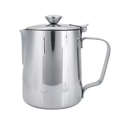 (350ml)Stainless Steel Coffee Cup Mug Milk Frothing Pitcher Jug W/Lid SD • £11.39