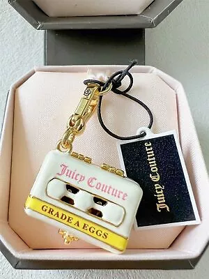 Juicy Couture 2011 Limited Edition Gold Tone Enamel Easter Egg Carton Charm New • £119