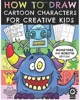 How To Draw Cartoon Characters Coloring Training Anti-Stress Creative Gift Kids • £9.99
