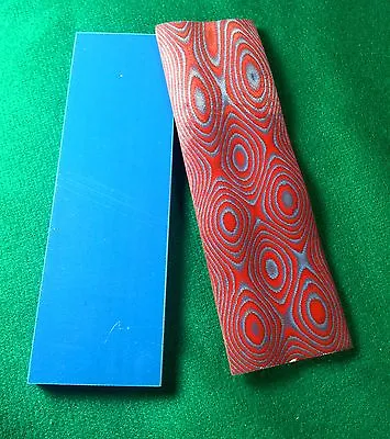 2 Pcs BLUE / RED LAYERED .250  G-10  KNIFE HANDLE MATERIAL SCALES G10  • $12.99