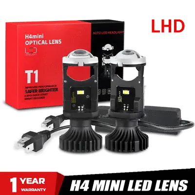 2X LHD H4 9003 Mini Bi-LED Projector Lens 80W Hi/Lo Car Headlight Bulb Retrofit • $49.98