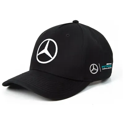 Mercedes Lewis Hamilton Black Round Peak Cap - F1 Gift - Formula One Gifts • £21.99