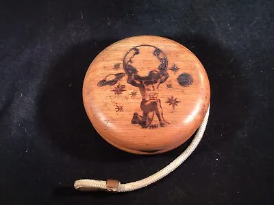 VINTAGE Custom Unique WOOD GIANT YO-YO GO 1991 YOYO Pyrography • $19.90