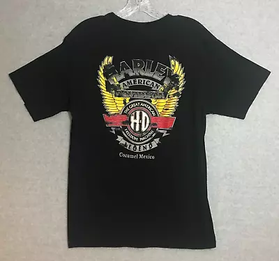 Vintage Harley Davidson Cozumel Mexico T-Shirt Mens Medium Black American Legend • $19.88