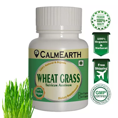 $5.43 • Buy Calm Earth Wheat Grass Organic Herbal Capsule Triticum Aestivum Superfood