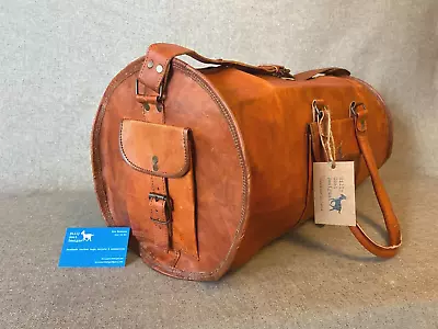 Leather Duffel Bag 24  Wide DLR Large Overnight Sports ROUND Billy Goat Designs • $136.35