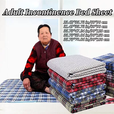 Incontinence Bed Sheet Urine Mat Adult Nappy Diaper Cover Washable Mattress Home • £49.79