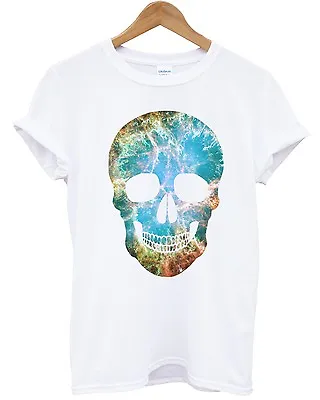 Galaxy Skull T Shirt Universe Stars Space Nebula Skeleton Top Men Women Tumblr • £10.95