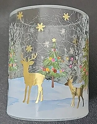 Yankee Candle HOLIDAY LIGHTS Crackle Glass Votive Or Tealight Holder ~ Reindeer • £14.95