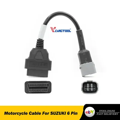 For SUZUKI OBD2 6 Pin Diagnostic Plug Adapter Motorcycle Scooter ATV Cable • $5.99