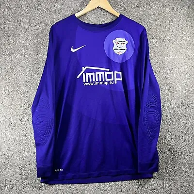 Nike Goalkeeper Shirt Vintage Size Large Purple Long Sleeves Padded Elbows • £11.99