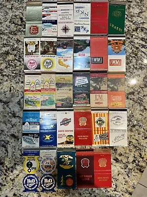 Vintage Railroad Matchcovers; 29 Different 30 Strike Front Strikers Unused • $20